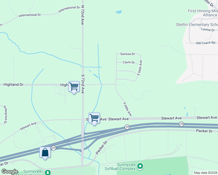 map of restaurants, bars, coffee shops, grocery stores, and more near 510 South 68th Avenue in Wausau
