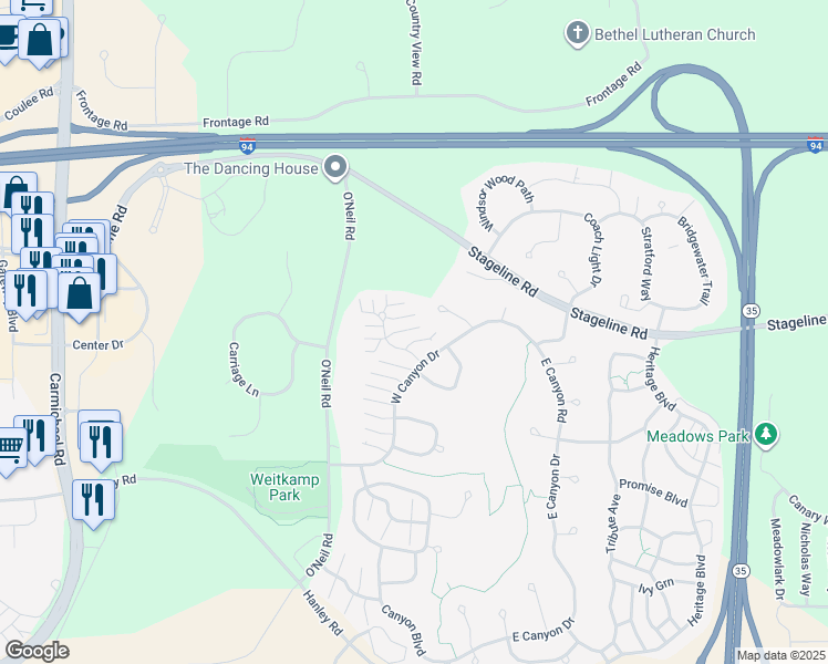 map of restaurants, bars, coffee shops, grocery stores, and more near 39 Deerwood Court in Hudson