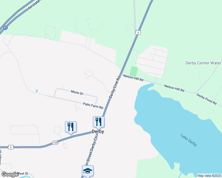 map of restaurants, bars, coffee shops, grocery stores, and more near 56 Gosselin Drive in Derby