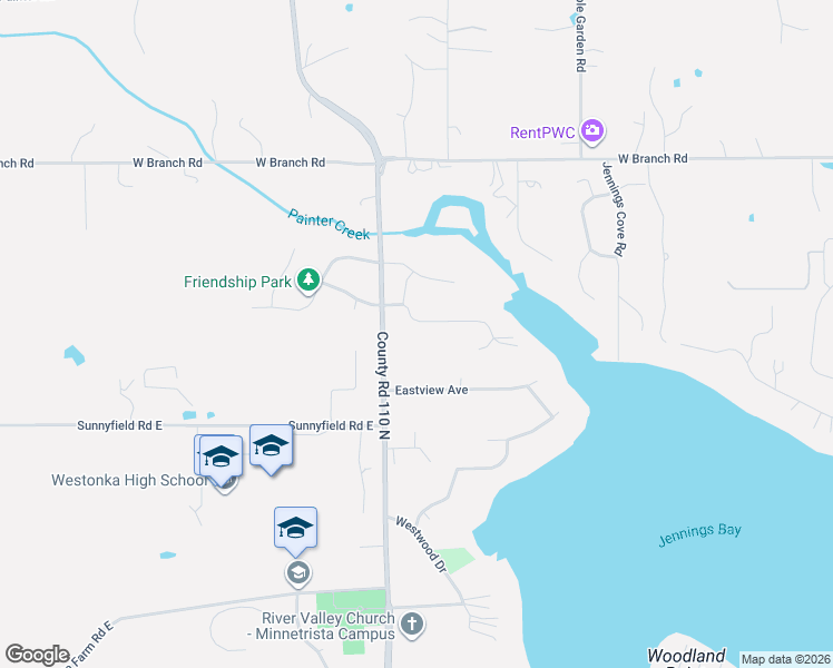 map of restaurants, bars, coffee shops, grocery stores, and more near 5535 Ridgewood Cove in Mound