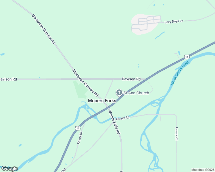 map of restaurants, bars, coffee shops, grocery stores, and more near 23 Town Hall Rd in Mooers Forks