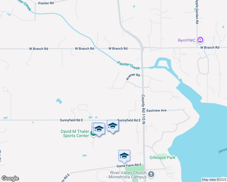 map of restaurants, bars, coffee shops, grocery stores, and more near 5755 Kramer Road in Mound