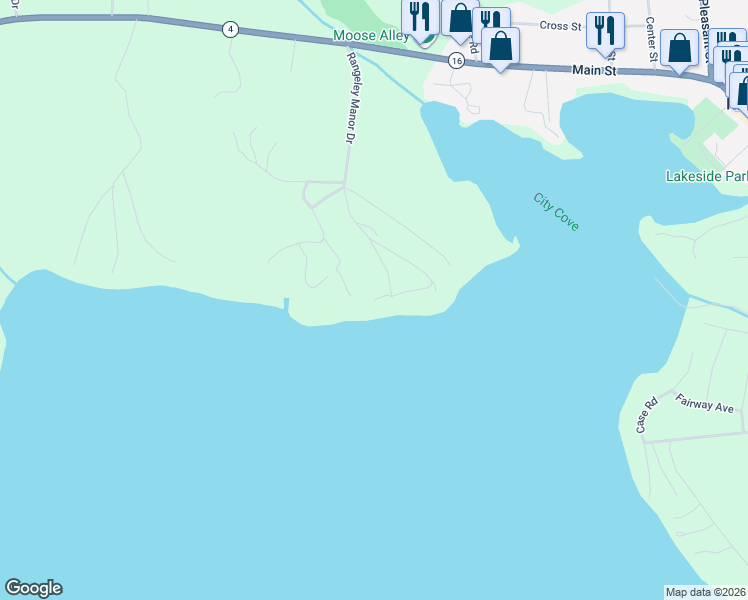 map of restaurants, bars, coffee shops, grocery stores, and more near 3 Mercer Circle in Rangeley