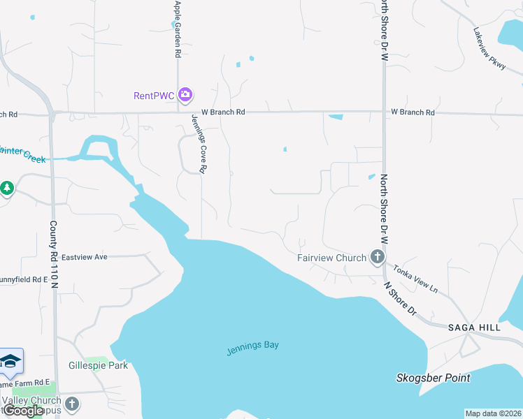 map of restaurants, bars, coffee shops, grocery stores, and more near 5100 Minneapolis Avenue in Mound