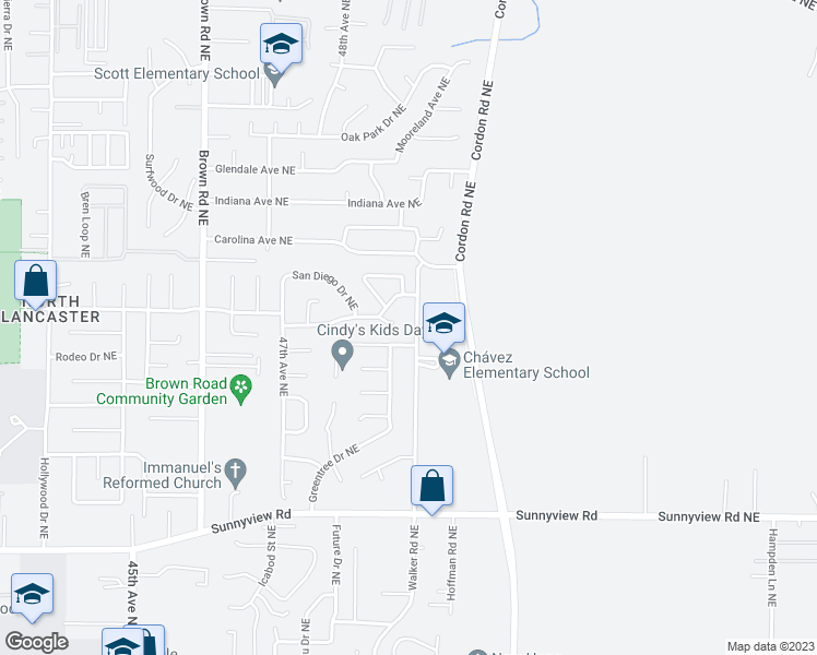 map of restaurants, bars, coffee shops, grocery stores, and more near 2611 Walker Road Northeast in Salem