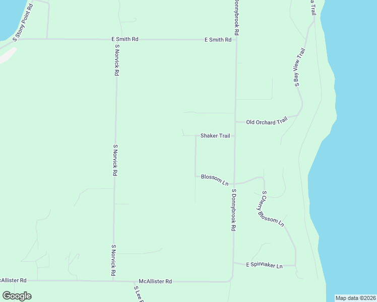 map of restaurants, bars, coffee shops, grocery stores, and more near Shaker Trail in Suttons Bay