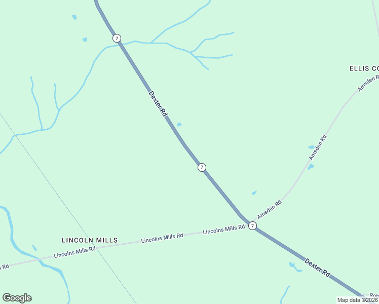 map of restaurants, bars, coffee shops, grocery stores, and more near 716 Dexter Road in Corinna