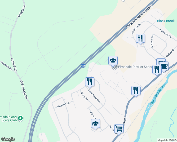 map of restaurants, bars, coffee shops, grocery stores, and more near Trent Court in Enfield