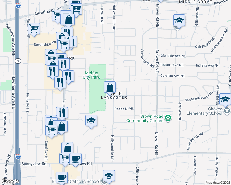 map of restaurants, bars, coffee shops, grocery stores, and more near in Salem