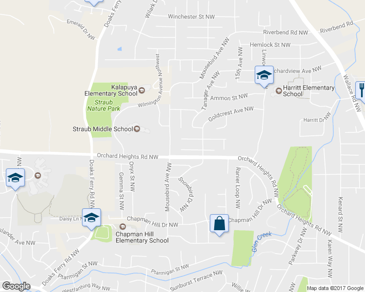 map of restaurants, bars, coffee shops, grocery stores, and more near 1779 Redwing Court Northwest in Salem
