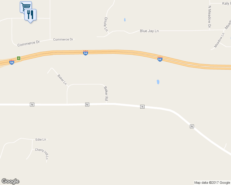 map of restaurants, bars, coffee shops, grocery stores, and more near 694 Baker Road in Hudson