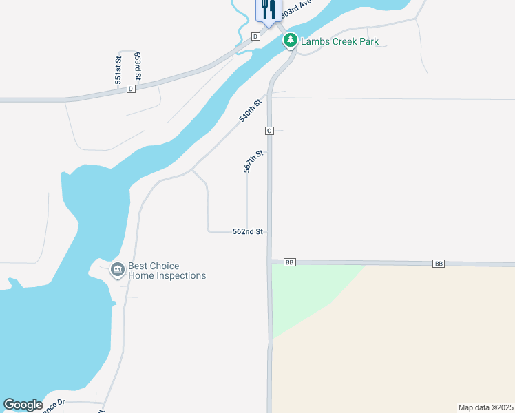 map of restaurants, bars, coffee shops, grocery stores, and more near N7768 567th Street in Menomonie