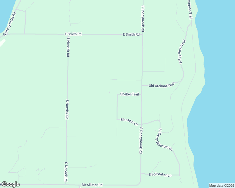 map of restaurants, bars, coffee shops, grocery stores, and more near Shaker Trail in Suttons Bay