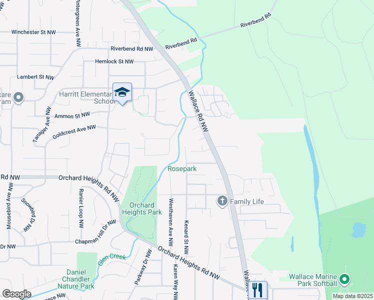 map of restaurants, bars, coffee shops, grocery stores, and more near 1957 Kenard Street Northwest in Salem