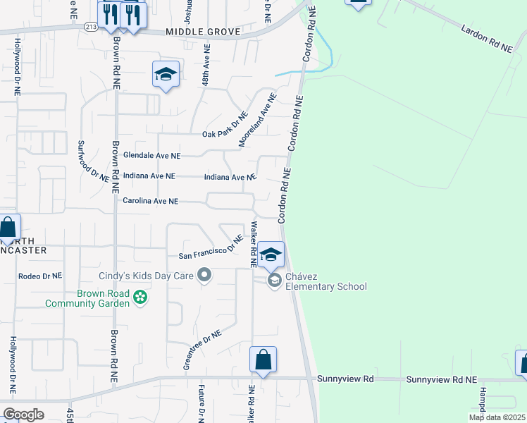 map of restaurants, bars, coffee shops, grocery stores, and more near 4940 Stroll Court Northeast in Salem