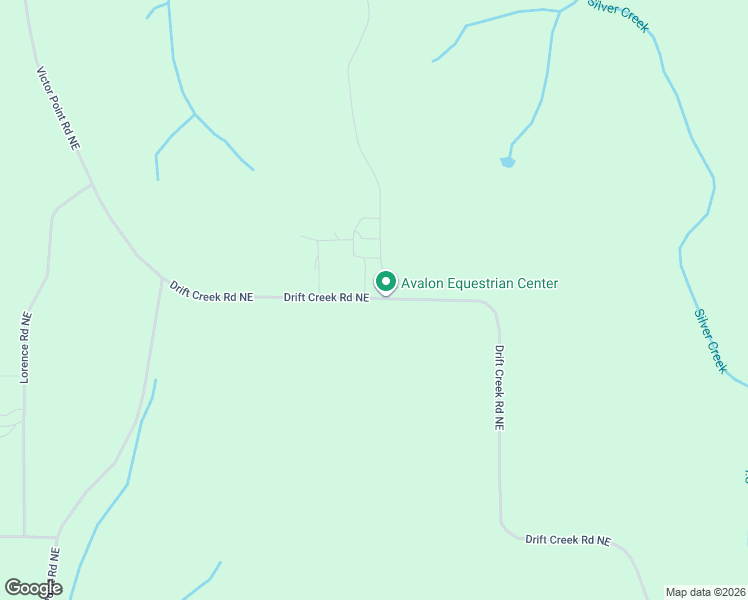 map of restaurants, bars, coffee shops, grocery stores, and more near 2530 Drift Creek Road Northeast in Silverton