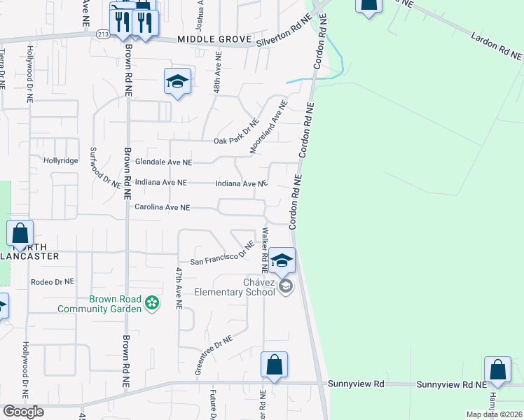 map of restaurants, bars, coffee shops, grocery stores, and more near 4895-4897 Carolina Avenue Northeast in Salem
