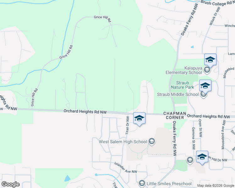 map of restaurants, bars, coffee shops, grocery stores, and more near 2250 27th Place Northwest in Salem