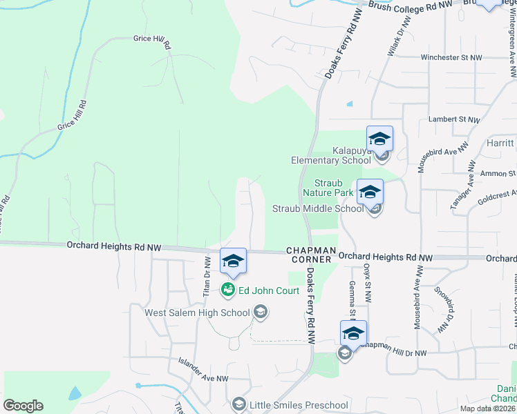 map of restaurants, bars, coffee shops, grocery stores, and more near 1970 Landaggard Drive Northwest in Salem
