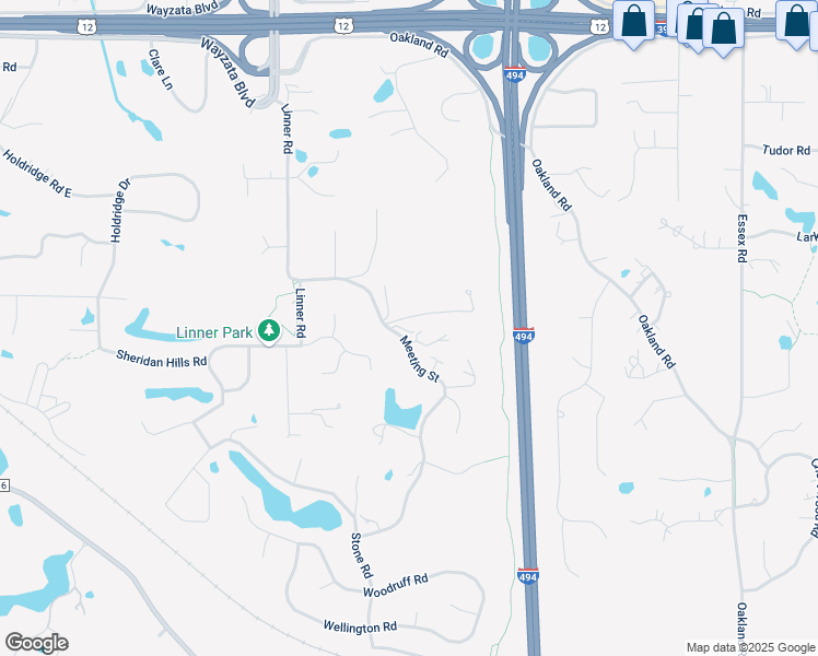 map of restaurants, bars, coffee shops, grocery stores, and more near 2109 Meeting Street in Wayzata