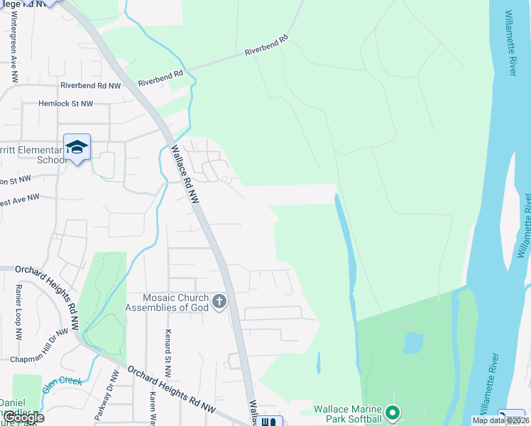 map of restaurants, bars, coffee shops, grocery stores, and more near 1934 Wallace Road Northwest in Salem