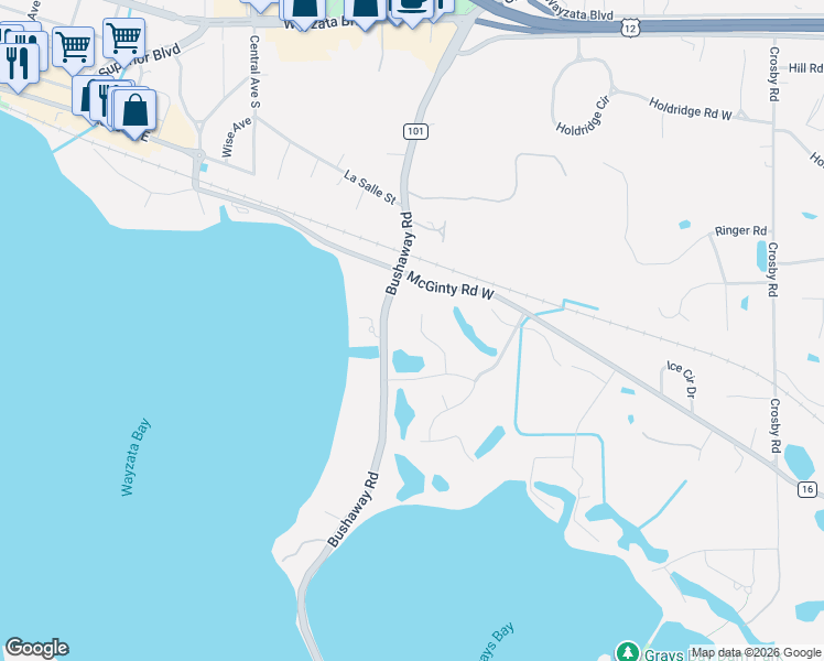 map of restaurants, bars, coffee shops, grocery stores, and more near 425 Carpenters Point in Wayzata