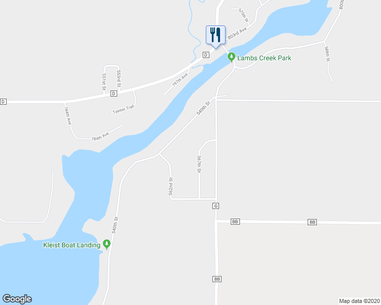 map of restaurants, bars, coffee shops, grocery stores, and more near N7813 567th Street in Menomonie