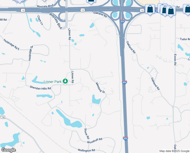 map of restaurants, bars, coffee shops, grocery stores, and more near 2109 Meeting Street in Wayzata