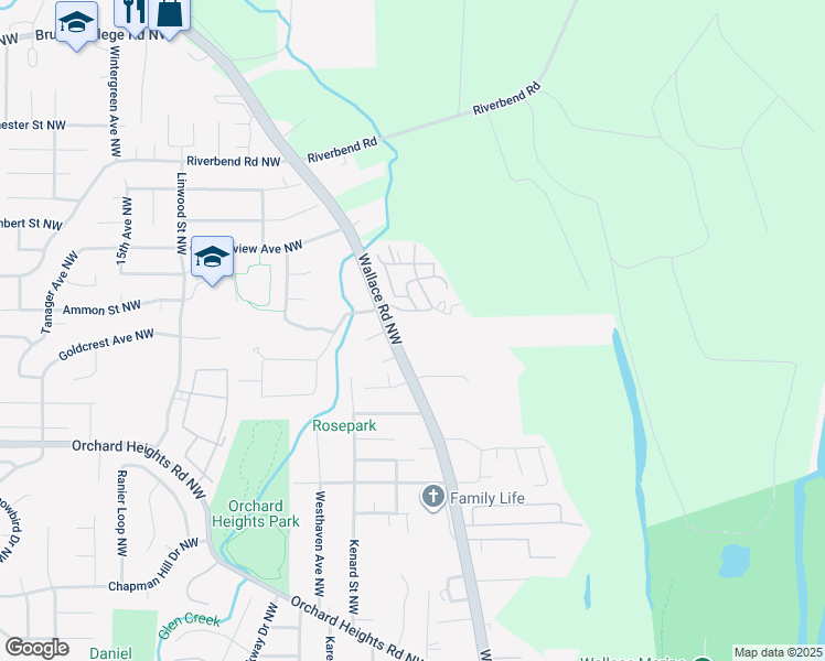 map of restaurants, bars, coffee shops, grocery stores, and more near 811 Harritt Drive Northwest in Salem