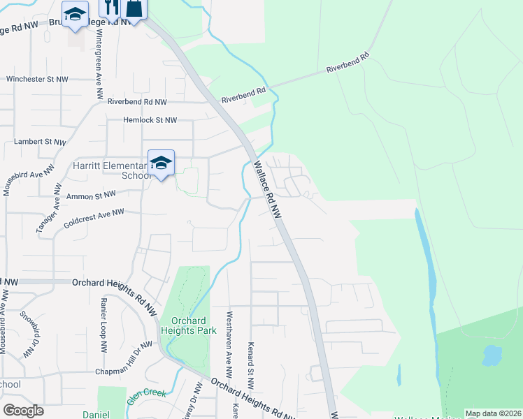 map of restaurants, bars, coffee shops, grocery stores, and more near 930 Harritt Drive Northwest in Salem