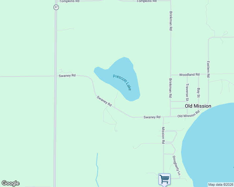 map of restaurants, bars, coffee shops, grocery stores, and more near 3850 Swaney Road in Traverse City
