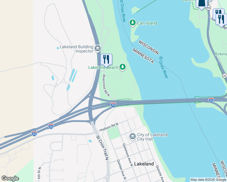 map of restaurants, bars, coffee shops, grocery stores, and more near 1031 Rivercrest Road North in Lakeland