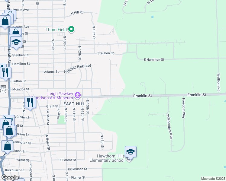 map of restaurants, bars, coffee shops, grocery stores, and more near 1503 Mcindoe Ct in Wausau