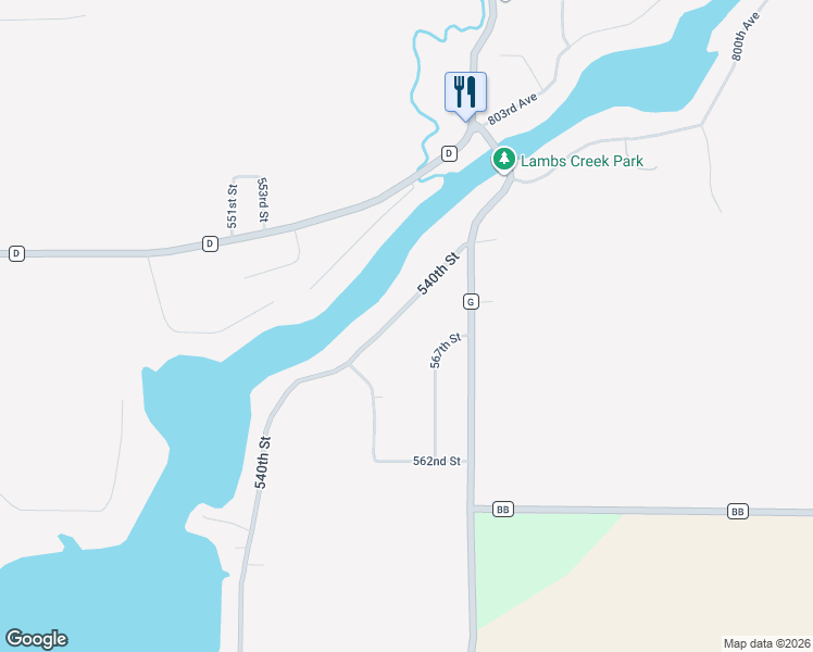 map of restaurants, bars, coffee shops, grocery stores, and more near N7846 540th Street in Menomonie