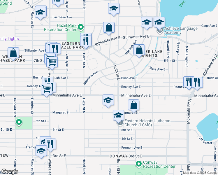 map of restaurants, bars, coffee shops, grocery stores, and more near 1978 Reaney Avenue East in Saint Paul