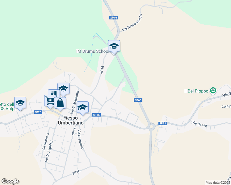 map of restaurants, bars, coffee shops, grocery stores, and more near 320 Via Tassona in Fiesso Umbertiano