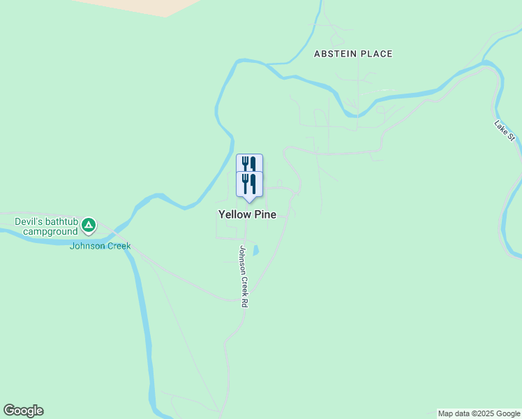 map of restaurants, bars, coffee shops, grocery stores, and more near 260 Ellison Street in Yellow Pine