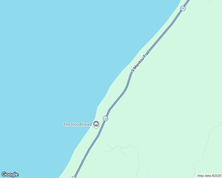 map of restaurants, bars, coffee shops, grocery stores, and more near 433-1477 South Manitou Trail in Lake Leelanau