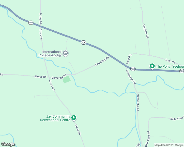map of restaurants, bars, coffee shops, grocery stores, and more near 360 Cemetery Road in Jay