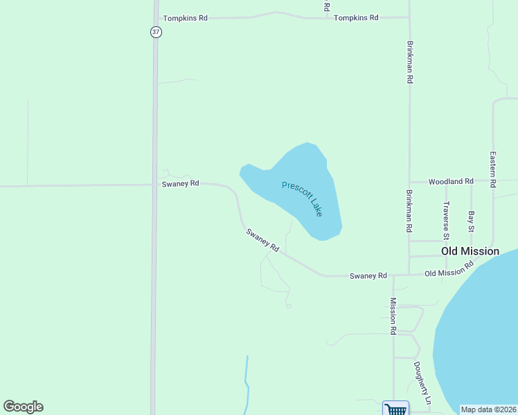 map of restaurants, bars, coffee shops, grocery stores, and more near 3850 Swaney Road in Traverse City