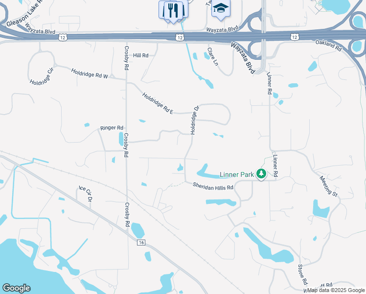 map of restaurants, bars, coffee shops, grocery stores, and more near 1921 Smith Circle in Wayzata