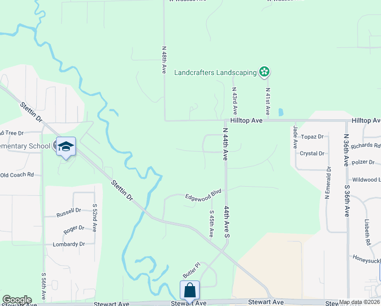 map of restaurants, bars, coffee shops, grocery stores, and more near 4615 Rib River Trail in Wausau