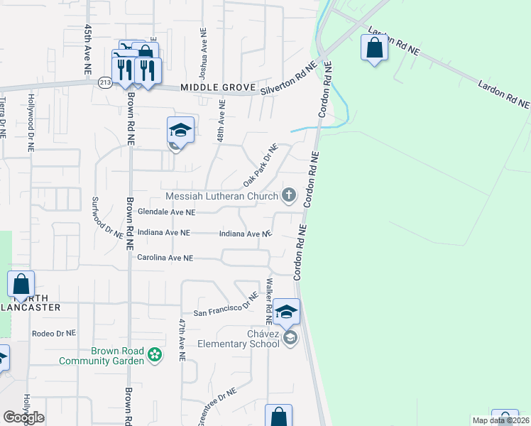 map of restaurants, bars, coffee shops, grocery stores, and more near 4887 Kewanna Court Northeast in Salem