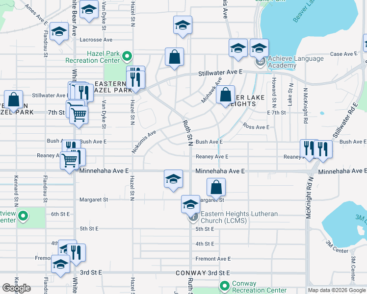 map of restaurants, bars, coffee shops, grocery stores, and more near 1978 Reaney Avenue East in Saint Paul