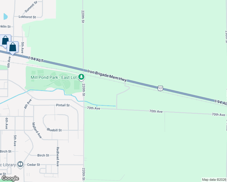 map of restaurants, bars, coffee shops, grocery stores, and more near 2231 U.S. 12 in Baldwin