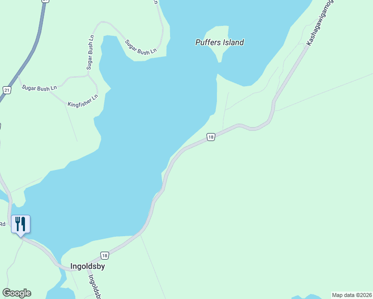 map of restaurants, bars, coffee shops, grocery stores, and more near 1506 Kashagawigamog Lake Road in Haliburton County