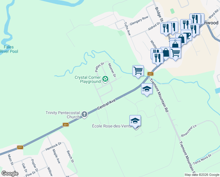 map of restaurants, bars, coffee shops, grocery stores, and more near 557 McClair Avenue in Kingston