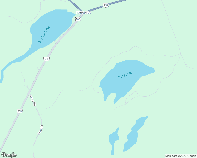 map of restaurants, bars, coffee shops, grocery stores, and more near Lake Lorraine Road in Tory Hill