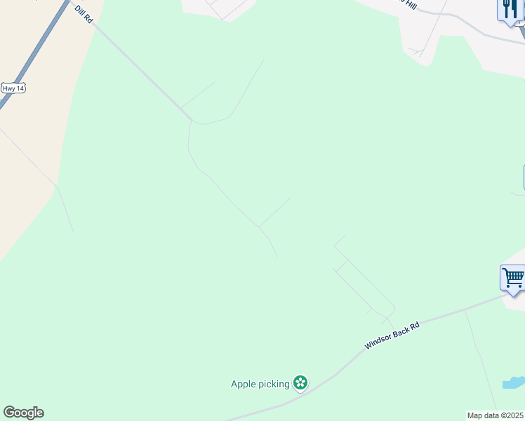 map of restaurants, bars, coffee shops, grocery stores, and more near 11 Kimball Drive in Windsor