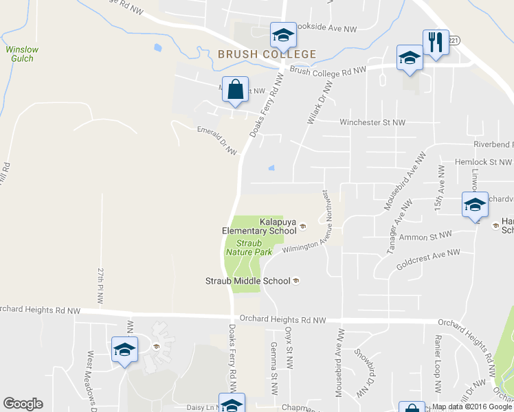 map of restaurants, bars, coffee shops, grocery stores, and more near 2230 Doaks Ferry Road Northwest in Salem